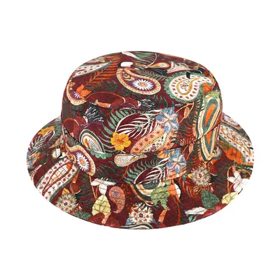 Fiebig Fischerhut Flapper Paisley aus Baumwolle in rot