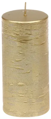Produktbild von Stumpenkerze "Rustic-Glanz" Gold 120/58 mm
