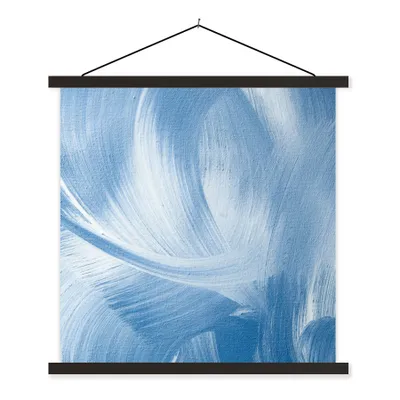 Produktbild von MuchoWow® Textilposter Blau - Acrylfarbe - Gestaltung 120x120 cm mit schwarzem Rahmen - Aufhängungsset