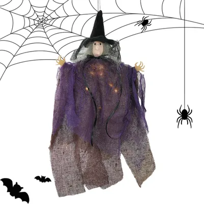 Produktbild von Fliegende Hexe Halloween Deko, leuchtende gruselige Party Dekoration