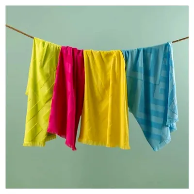 Produktbild von Großes Strandtuch aus 100% Baumwolle - Schnelltrocknendes Reisehandtuch - Leichtes Badetuch für Damen und Herren - (75x150 cm)