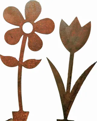 Produktbild von Edelrost Gartenstecker Blumen, Tulpe, Edelrost, Gartendekoration, SET