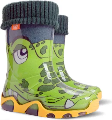 Produktbild von DEMAR Kinder Bunte Gummistiefel Kinderschuhe Regenschuhe mit Einlage Krokodil Gefüttert 30/31