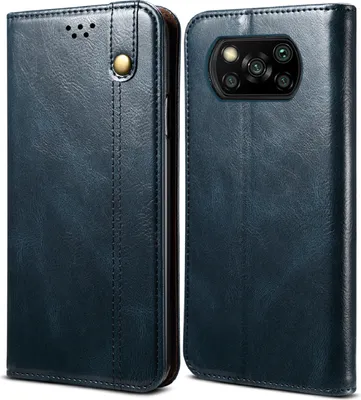 Immagine prodotto di Custodia per Xiaomi Poco X3 NFC / Poco X3 Pro, custodia in pelle flip wallet con funzione stand blu