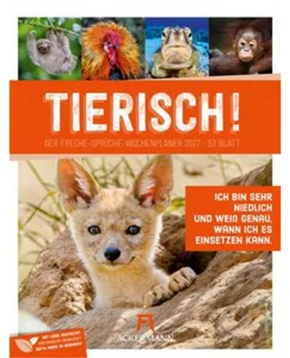 Produktbild von Tierisch Sprüchekalender Wochenplaner 2027