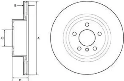 Produktbild von 2x DELPHI Bremsscheibe BG4644C für BMW X3 (F25) X4 (F26) 71mm 330mm