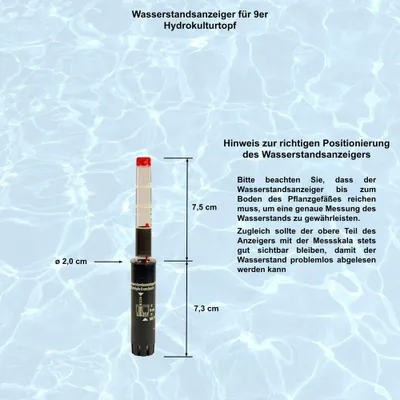Produktbild von MePla - 2 Stück - Wasserstandsanzeiger für 9er Hydrokulturtopf