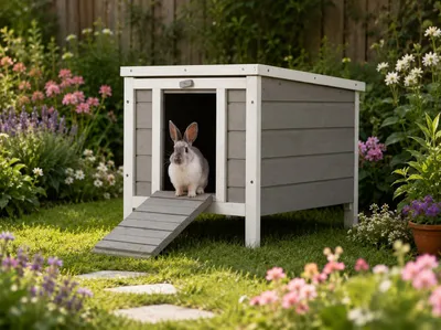 Image de Abri en bois pour lapins et cobayes