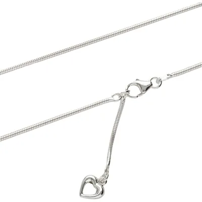 Produktbild von Massiv 925er Silber Fußkette M. Herz Fußkettchen Länge 25cm Schlangenkette 1729