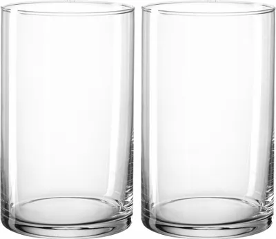 Image de montana : :basic Vase, lot de 2, vase à fleurs, vase décoratif, vase en verre, fleurs, verre, H 20 cm, 028898
