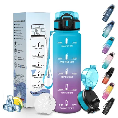 Produktbild von Trinkflasche 500 ML Auslaufsicher Blau Lila Sport Wasserflasche mit