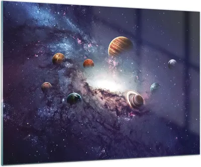 Produktbild von Bilder auf glas - Einteilig - Kosmos Planeten die Sterne - 100x70cm - Glasbilder - Wandbilder - Bilder - Wanddekoration aus Glas - Glas Bilder - Wandbild auf Glas - GAA100x70-4851