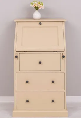 Produktbild von Casa Padrino Landhausstil Sekretär Kommode Beige 65 x 45 x H. 110 cm - Massivholz Schrank mit 5 Schubladen - Massivholz Möbel - Landhausstil Möbel