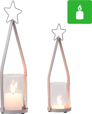 Immagine prodotto di set di 2 portacandele decorativi natalizi retrò Portacandele Bomiki