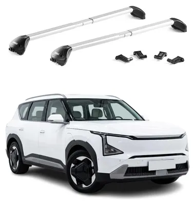 Image de Barres de toit transversales pour Kia EV5 2024-2026 Aluminium Gris 2x ABE, Image générée par une IA