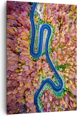 Produktbild von Bild auf Leinwand - Leinwandbild - Einteilig - Kurvenreich Weg Wald - 70x100cm - Wand Bild - Wanddeko - Wandbilder - Leinwanddruck - Wanddekoration - Leinwand bilder - Wandbild - PA70x100-4291