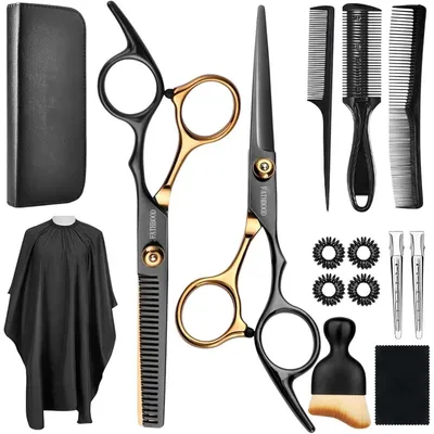 Produktbild von Haarschere Set 15-teilig Profi 6,7 Zoll 440C Edelstahl für Damen Herren Kinder