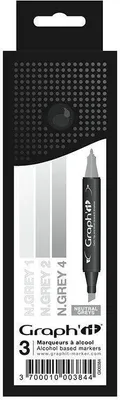 Produktbild von Set 3 Marker Graph'It - Neutraler Grau-Verlauf