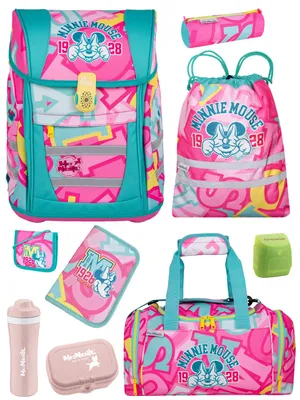 Produktbild von McNeill Ranzen-Set 9-teilig DISNEY MINNIE MOUSE Schulranzen Set mit Sporttasche, Brotdose und Trinkflasche