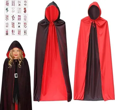 Immagine prodotto di Costume da vampiro nero con mantello e cappuccio