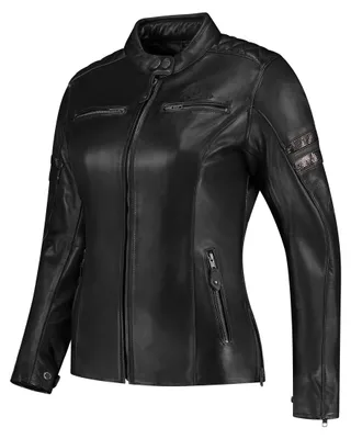 Produktbild von Rusty Stitches Joyce V2 Damen Motorrad Lederjacke, schwarz/glitzer, 36