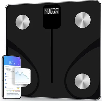 Produktbild von Tekoo Smarte Körperfettwaage mit Bluetooth, App & USB-C, 180kg