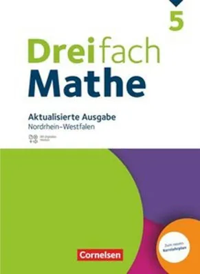 Obrázek produktu pro Dreifach Mathe 5. Schuljahr. Nordrhein-Westfalen - Aktualisierte Ausgabe 2022 - Schülerbuch