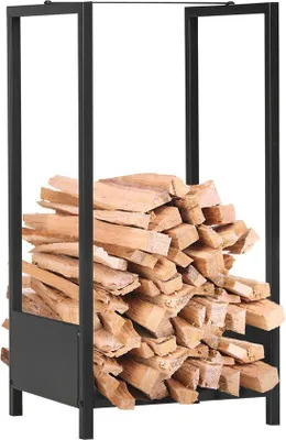Produktbild von Famanu Holzlagerregal für Brennholz - Stahl Schwarz 39 x 35 x 76 cm