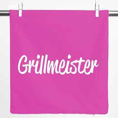 Produktbild von Huuraa Kissenbezug Grillmeister BBQ 40x40cm Fuchsia Baumwolle Dekokissenbezug Geschenkidee