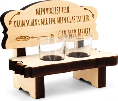 Produktbild von 2er Zirben Schnapsbank Mein Herz ist rein