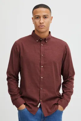 Image de solid SDPete SH Chemise de loisirs pour hommes Chemise à manches longues basique avec col boutonné Qualité coton-polyester robuste