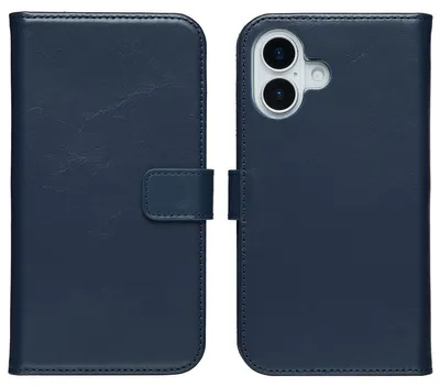 Immagine prodotto di Selencia Custodia a libro in vera pelle per iPhone 17 - Blu