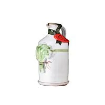 Produktbild von Handgemachter Keramikkrug mit Olivenöl Extra und Basilikum 250 ml Frantoio Galantino