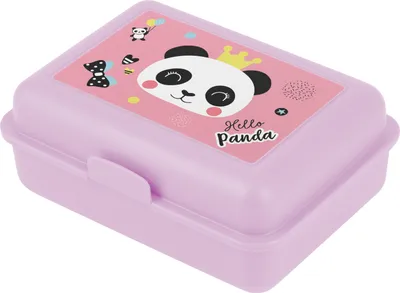 Image de Baagl Boîte à pain enfant pour l'école - Boîte à lunch pour fille, maternelle - Boîte à goûter, boîte à casse-croûte, boîte à pain, boîte à snack (Panda)