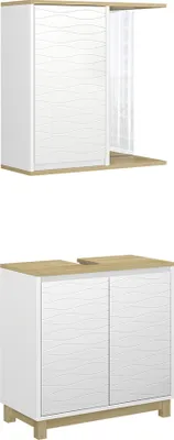 Produktbild von Badmöbel-Set Vicco Livia Weiß/Eiche 2 Teile, Model 51802