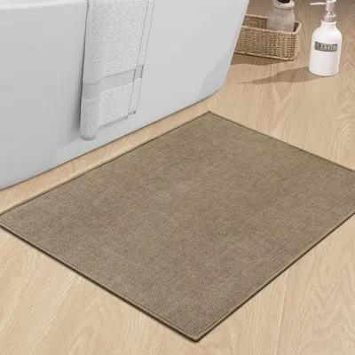 Productafbeelding van Badmat 60 x 90 cm, antislip, wasbaar, bruin