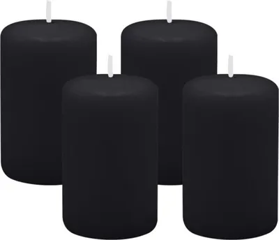 Produktbild von 4er Set Adventskranzkerzen Schwarz Ø 50 x 80 mm