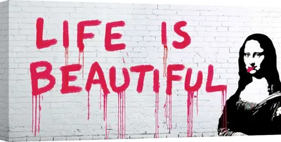 Produktbild von Pop Art und Graffiti, Leinwandbilder – Masterfunk Collective, Life is Beautiful – 100 x 50 cm
