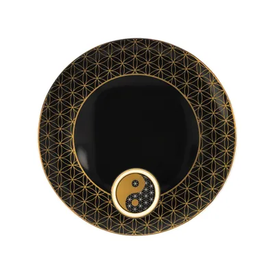 Produktbild von Goebel Lotus Yin Yang schwarz Teller