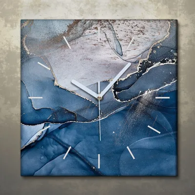 Produktbild von Wohnzimmer Leinwand Uhr Geräuschlos Küche 30x30 Farbiger, Marmor, Abstrakt, Textur, weiße Zeiger