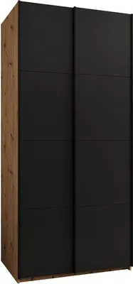 Produktbild von MEBLE KRYSPOL LUX 1 Kleiderschrank - 245,5x110x64cm - Artisan, Schwarz, Schwarz
