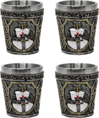 gouveo 48er Set Mini Trinkgläser 30 ml mit Drehverschluss silberfarben - Trinkglas mit Henkel und Schraubdeckel - Mini Henkelgläser mit Deckel für Geburtstag, Party, Hochzeit (TGH030S
