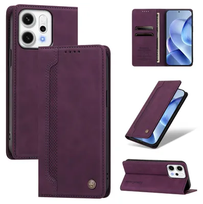 Obrázek produktu pro Pouzdro pro Oppo Reno14 Pro 5G,Polyuretankožené peněženkové flipové pouzdro s přihrádkami na karty a stojánkem Fialová