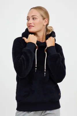 Produktbild von OXMO OXAnniken Fleecepullover Damen Kapuzenpullover Pullover mit Kapuze & Teddyfutter