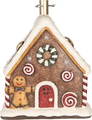 Produktbild von Clayre & Eef Weihnachtsbaumständer Lebkuchenhaus 37x26x47 cm Braun Keramikmaterial