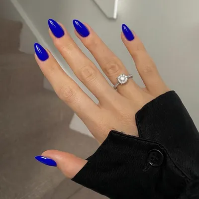 Immagine prodotto di Unghie finte corte a mandorla, colore blu reale, 30 pezzi, gel
