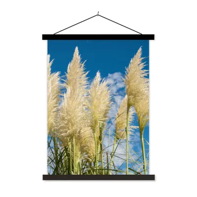 Produktbild von MuchoWow® Textilposter Pampasgras - Pflanze - Natur 60x80 cm mit schwarzem Rahmen - Plakathalter