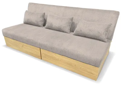 Zdjęcie produktu dla Sofa rozkładana wypoczynkowa z funkcją spania S108 Daisy sztruks beżowa