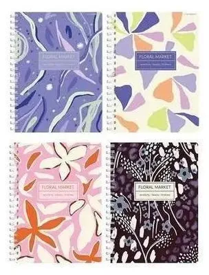 Immagine prodotto di Blocco note A5 80 fogli a quadretti Floradelic 5 pezzi