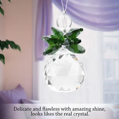 Obrázok produktu pre Clear K9 Crystal Suncatcher Závesný prívesok Prisms Pendant Svadobný ornament X'mas Decor Green
